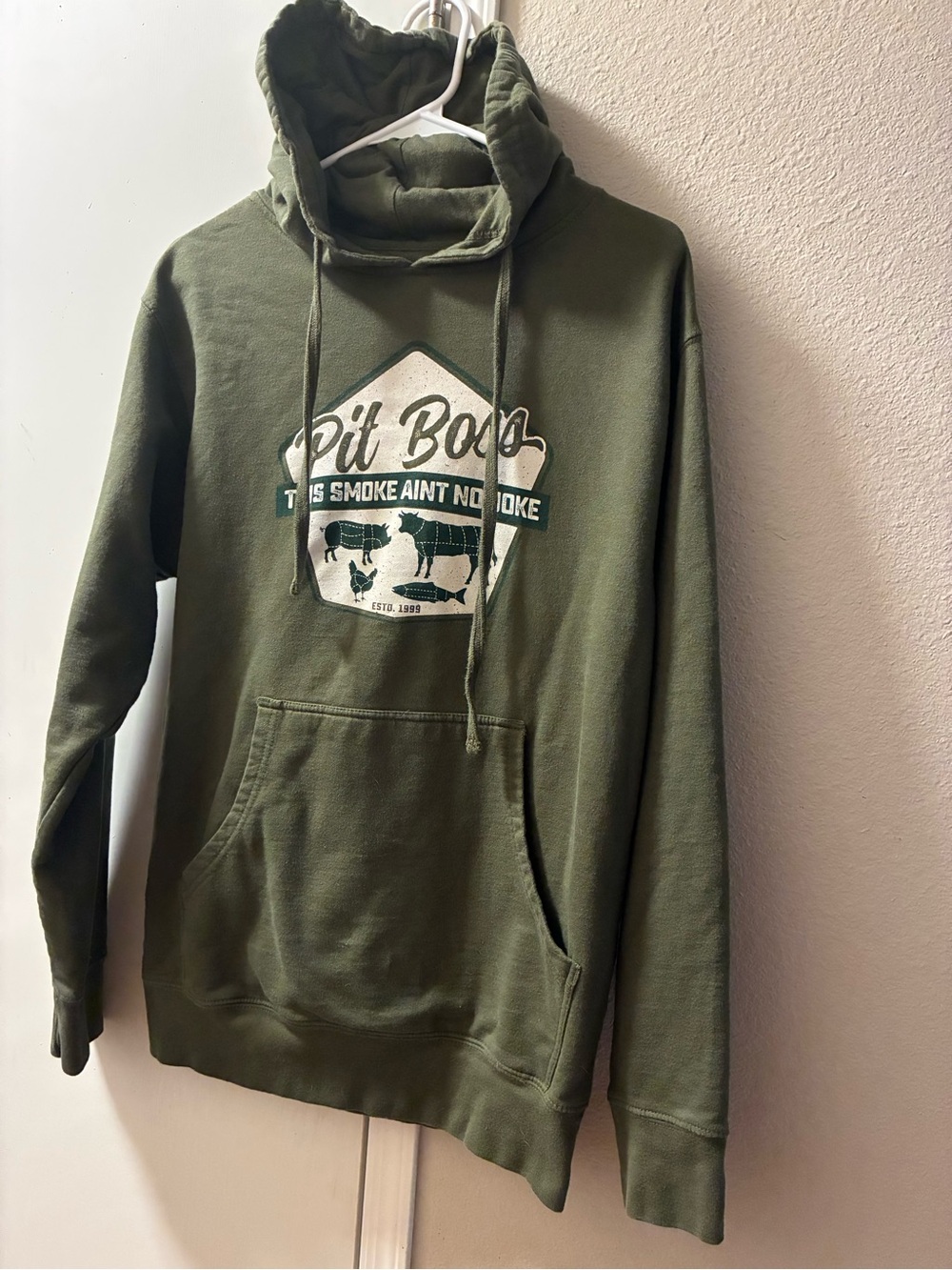 Pit Boss Brand Olive Green Pullover Hoodie Men’s Small